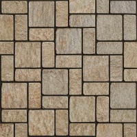 Мощение гранитной брусчаткой RKS Slate Vermont 200x200 мм. Ландшафтный дизайн участка.