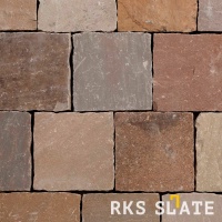  RKS Slate Belgian Multi 100х100 мм. Прочная тротуарная плитка и плитка для пола из натурального песчаника. Лучшая цена на плитку из камня известняк